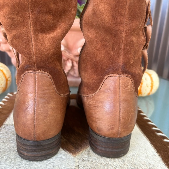 Born Suede & Leather Tall Boots w/Braided Trim - Picture 6 of 15